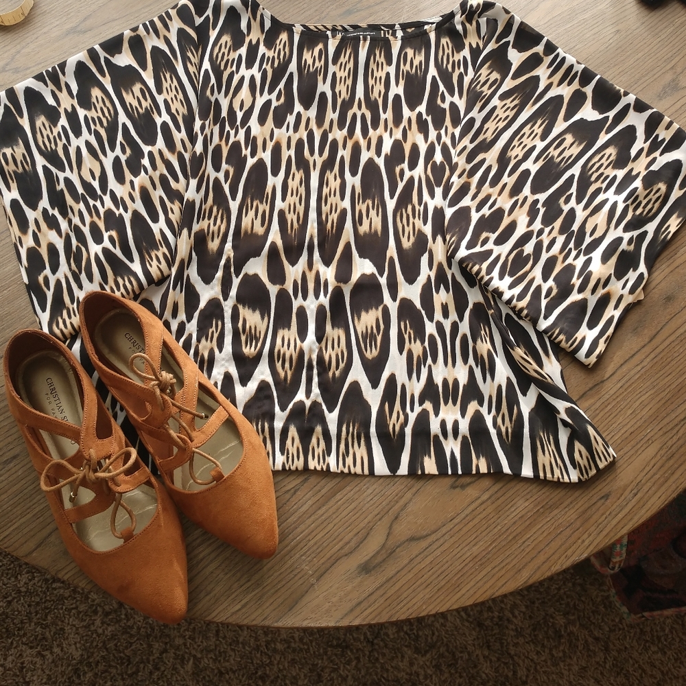 INC women's top animal print size 2
